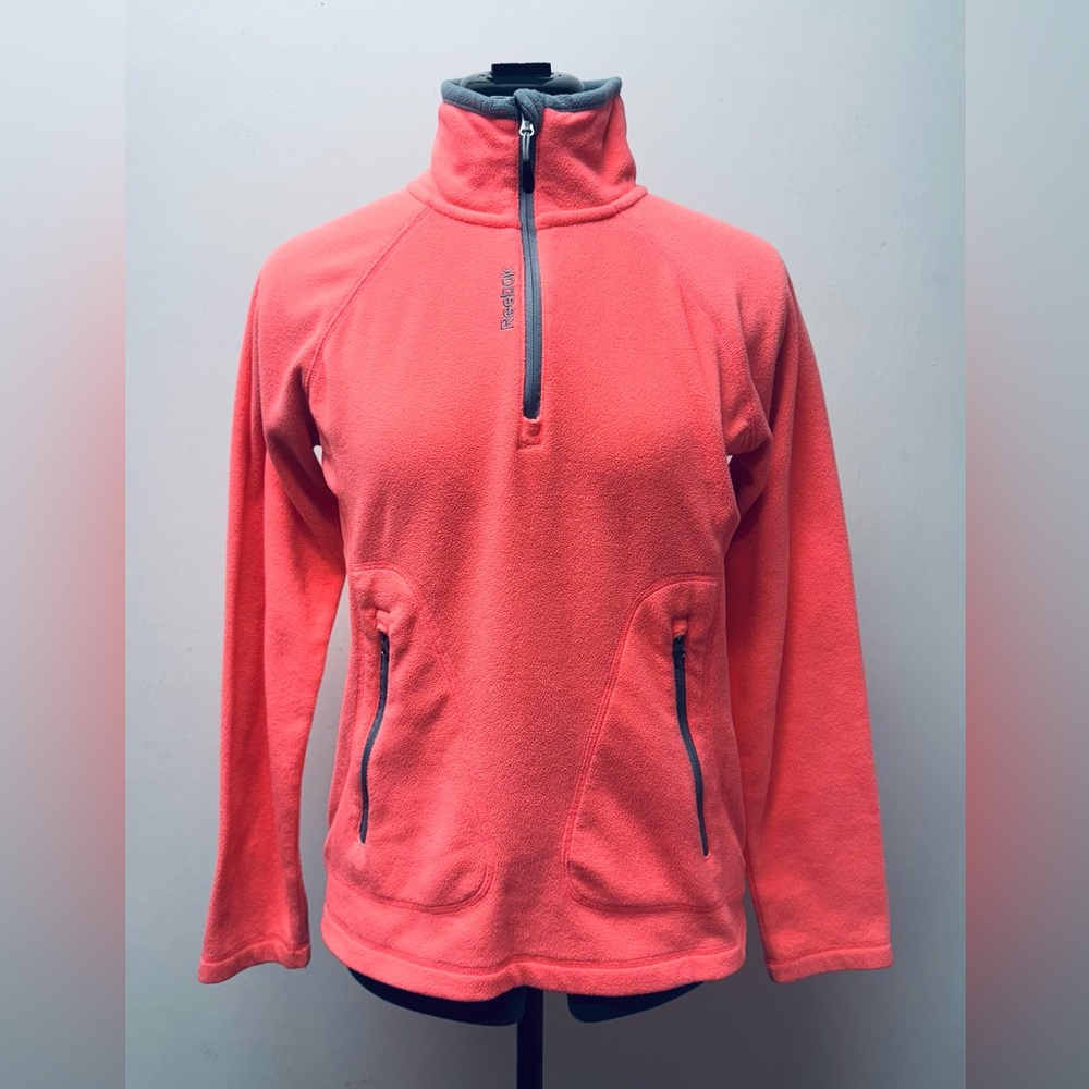 Reebok Women’s Athletic Performance 3/4 Zip Pullover Fleece Neon Pink Size S